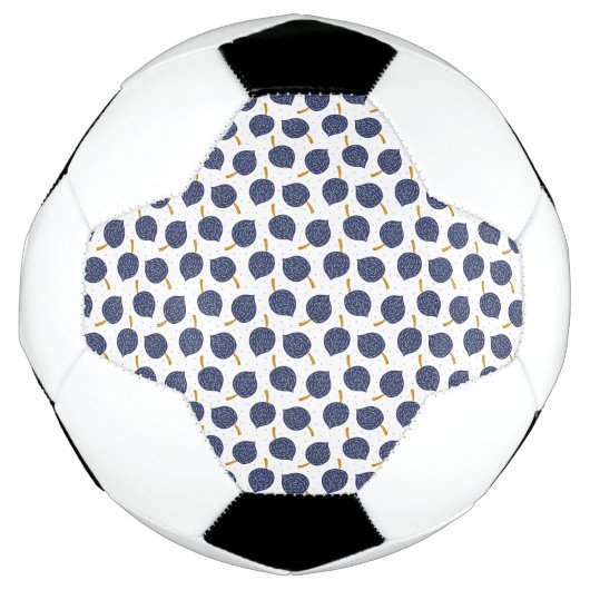 Navy Blue Abstract Flying Bomb Fruit Pattern Voetbal (Voorkant)