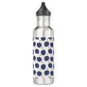 Navy Blue Abstract Flying Bomb Fruit Pattern Waterfles (Rechts)
