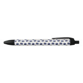 Navy Blue Abstract Flying Bomb Fruit Pattern Zwarte Inkt Pen (Bovenkant)