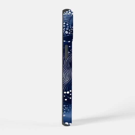 Navy Blue Abstract iPhone 15 Case (Rechterkant)