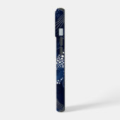 Navy Blue Abstract iPhone 15 Case (Linkerkant)