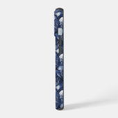 Navy Blue Abstract iPhone 15 Case (Linkerkant)