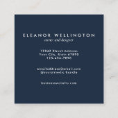 Navy Blue Abstract Waterverf Texture Custom Vierkante Visitekaartje (Achterkant)