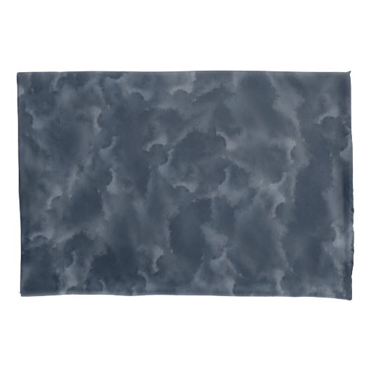 Navy Blue Abstracte Waterverf Stain Elegant Chic Kussensloop (Voorkant)