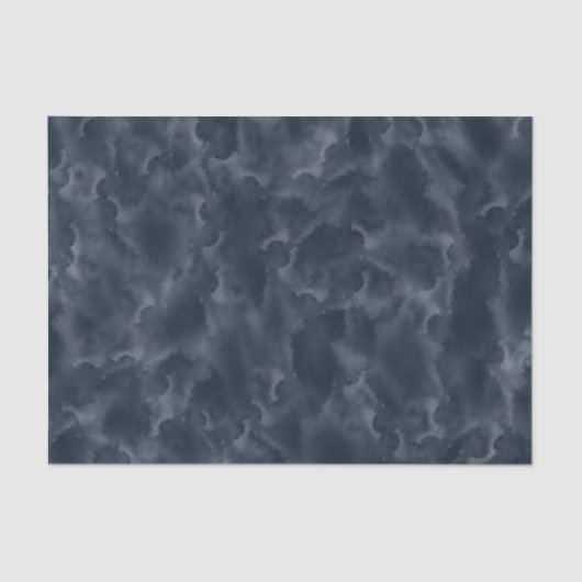 Navy Blue Abstracte Waterverf Stain Elegant Chic Tissuepapier (Voorkant)