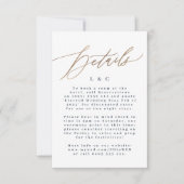 Navy Blue Accommodatie Gold Wedding Details Kaarte RSVP Kaartje (Voorkant)