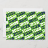 Navy Blue & Action Green 3 Foto Afstuderen Kaart (Achterkant)