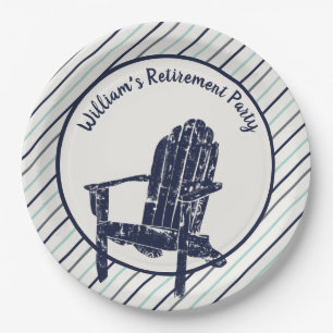 Navy Blue Adirondack-stoel Aangepast bericht gestr Papieren Bordje