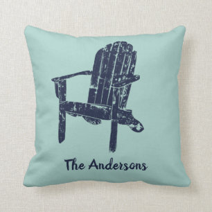 Navy Blue Adirondack-stoel gepersonaliseerd Kussen