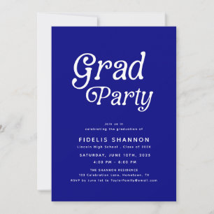 Navy Blue Afstudeerder Party Retro Afstuderen Uitn Kaart