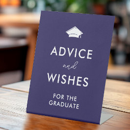 Navy Blue Afstudeerder Pet Afstuderen Advies en we Reclamebord Met Voetstuk