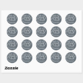 Navy Blue Afstudeerder Typografie Whimsical Ronde Sticker (Vel)