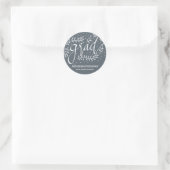 Navy Blue Afstudeerder Typografie Whimsical Ronde Sticker (Tas)