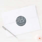 Navy Blue Afstudeerder Typografie Whimsical Ronde Sticker (Envelop)