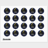 Navy Blue Afstuderen 2026 Ronde Sticker (Vel)