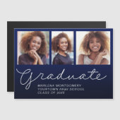 Navy Blue Afstuderen 3 Fotoaankondiging (Voorkant / Achterkant)