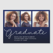 Navy Blue Afstuderen 3 Fotoaankondiging (Voorkant)