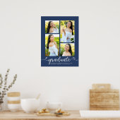Navy Blue Afstuderen 4 Fotoscript Hearts Girly Poster (Keuken)