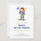 Navy Blue Afstuderen afstudeerfeest op de middelba Kaart (Voorkant)