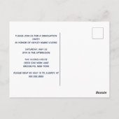 Navy Blue Afstuderen Chic Modern 2023 Custom Party Briefkaart (Achterkant)