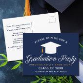 Navy Blue Afstuderen Chic Modern 2023 Custom Party Briefkaart