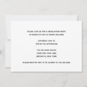 Navy Blue Afstuderen Foto Elegant Graduparty Kaart (Achterkant)