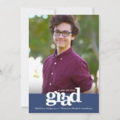 Navy blue afstuderen foto vet moderne typografie aankondiging (Voorkant)