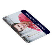 Navy Blue Afstuderen Fotoaankondiging Magnet Magneet (Rechterzijde)