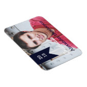 Navy Blue Afstuderen Fotoaankondiging Magnet Magneet (Rechterzijde)