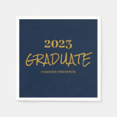 Navy Blue Afstuderen Paper Servet (Voorkant)