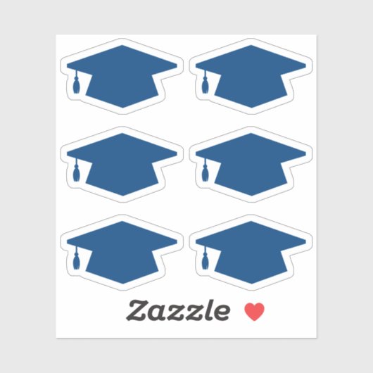 Navy Blue Afstuderen Pet Afstudeerder Pet Envelope Sticker (Vel)