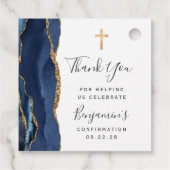 Navy Blue Agaat bevestiging Dank u Bedankjes Labels (Achterkant)