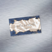Navy Blue Agaat Gold Glitter Ivoor Luxe Magnetisch Visitekaartje (Voorbeeld)