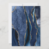 Navy Blue Agaat Gouden Glitter Eerste Heilige Comm Kaart (Achterkant)