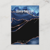 Navy Blue Agaat Sieraden Oorbellen Ketting Display Visitekaartje (Voorkant)