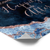 Navy Blue Agate, gelukkig na welkomstteken Poster (Hoek)