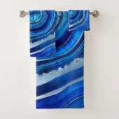 Navy Blue Agate Geode Digital art Bad Handdoek (Insitu)