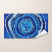 Navy Blue Agate Geode Digital art Bad Handdoek (Handdoek)