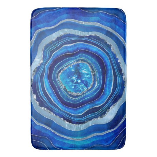 Navy Blue Agate Geode Digital art Badmat (Voorkant Verticaal)