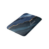Navy Blue Agate Geode Gold Monogram Badmat (Gekanteld)