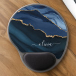 Navy Blue Agate Geode Gold Monogram Gel Muismat<br><div class="desc">Navy Blue en Gold Foil Agate Geode Monogram Beauful Elegant Script Name Mousepad (muispad). Dit maakt de perfecte zoete 16, 13th, 15th, 16th, 18th, 21th, 30th, 40th, 50th, 60th, 70th, 80th, 90th, 100th verjaardag, bruiloft, vrijgezellenfeest, verjaardag, terug naar school, baby shower, afstuderen of bachelorette party geschenk voor iemand die haar...</div>