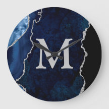 Navy Blue Agate - gepersonaliseerd monogram acryl