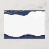 Navy Blue Agate Gold Glitter Wedding Reception Enc Informatiekaartje (Achterkant)