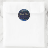 Navy Blue Agate Goud Glitter Klein Zakelijk Ronde Sticker (Tas)