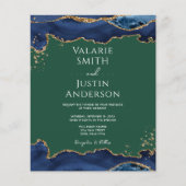 Navy Blue Agate Green Wedding Flyer (Voorkant)
