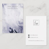 Navy Blue Agate Marble Ketting Earning Display Visitekaartje (Voorkant / Achterkant)