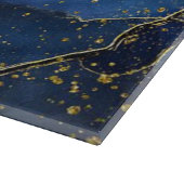Navy Blue Agate met Gold Vein en naam Snijplank (Hoek)