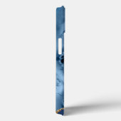 Navy Blue Agate Modern Waterverf Gold personaliser Case-Mate iPhone Case (Achterkant / Rechts)