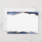 Navy Blue Agate Monogram Fancy Manuscript Gold Gli Notitiekaartje (Achterkant)