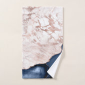 Navy Blue Agate Roos Gold Marble Bad Handdoek (Handdoek)
